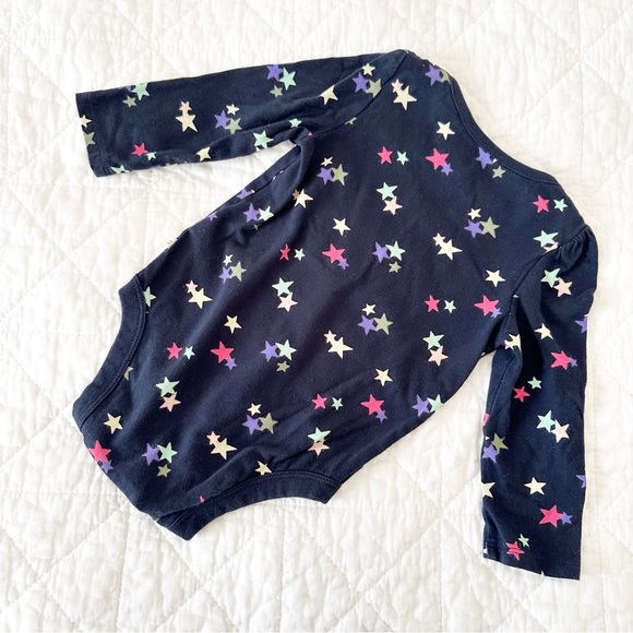 GAP Long Sleeve Onesie Bodysuit Navy Blue Stars 12-18 Months Baby Girl - Picture 3 of 3